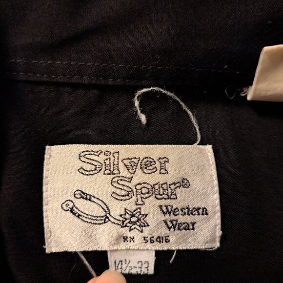 Vintage Silver Spur Western Wear Black Pearl Snap Button Up Shirt - Picture 5 of 10